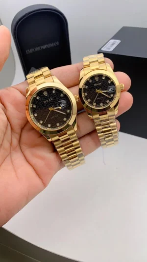 Premium Rolex Couple Watch Replica – Stainless Steel Chain